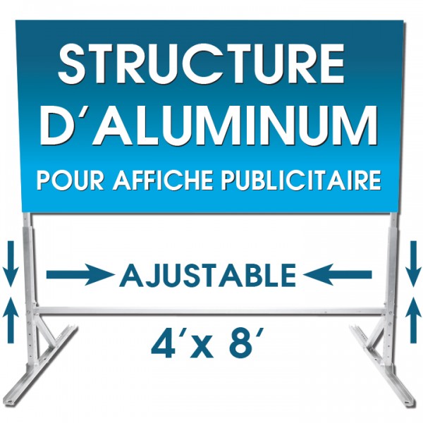 Structure d'aluminium pour affiche commerciale, Ensemble complet
